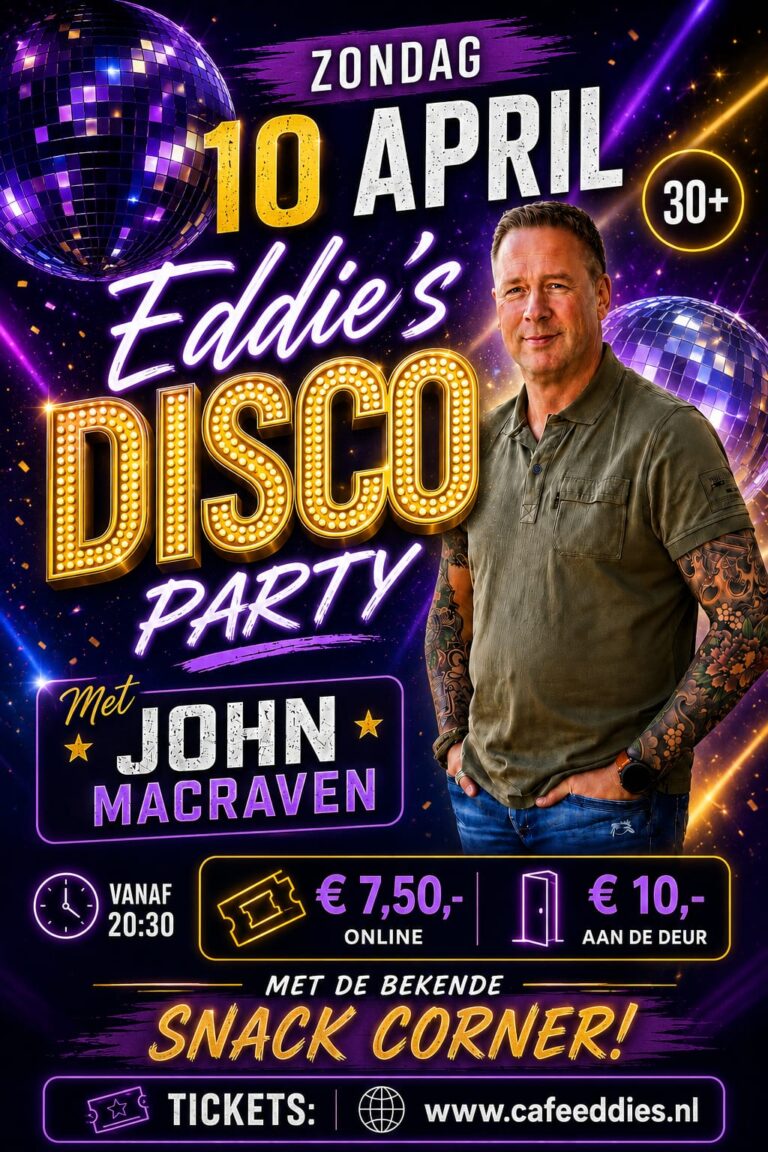 Eddies discoparty met DJ John Macraven — muziek in Houten