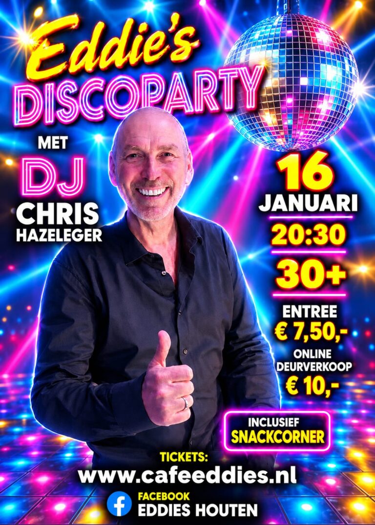 Eddies Discoparty met DJ Chris — muziek in Houten